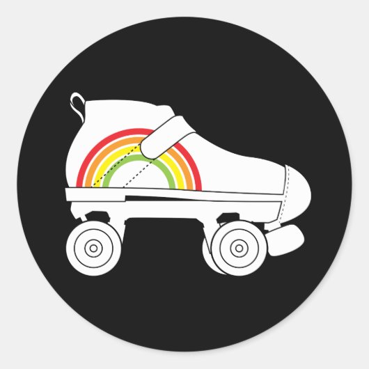 quad-schaats regenboog ronde sticker (Voorkant)