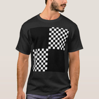 Quad Ska zwart wit gecontroleerd patroon T-shirt