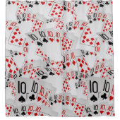 Quad Tens Poker Cards Layered, Douchegordijn (Voorkant)