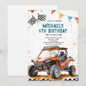 Quad-verjaardagsfeest uitnodiging (Voorkant / Achterkant)