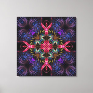 Quadra Angels Fractal Geometry Wrapped Canvas Afdruk
