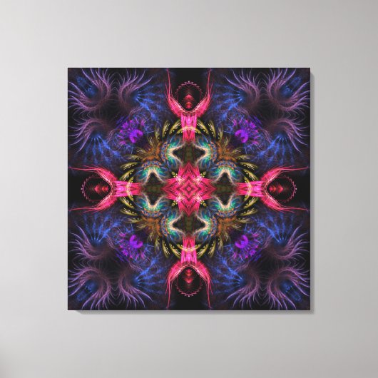 Quadra Angels Fractal Geometry Wrapped Canvas Afdruk (Voorkant)