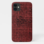 Quadrados pequenos vermel hos sobrepostos empapado Case-Mate iPhone case (Achterkant)