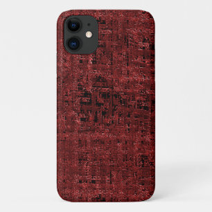 Quadrados pequenos vermel hos sobrepostos empapado Case-Mate iPhone case