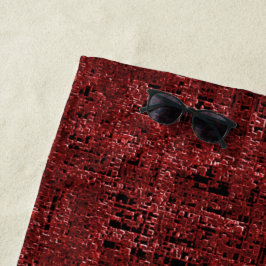 Quadrados pequenos vermel hos sobrepostos empapado strandlaken