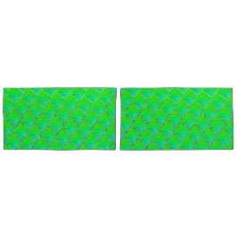 Quadrados verde azulado, linhas de três cores. kussensloop