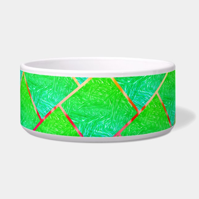 Quadrados verde azulado, linhas de três cores. voerbakje (Voorkant)