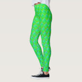 Quadrados verde azulados, linhas em 3 cores. leggings (Links)