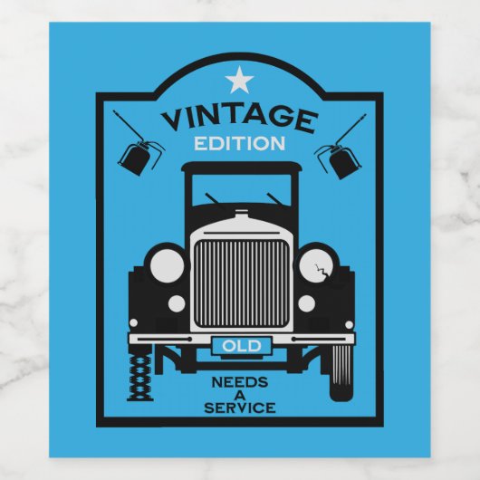 Quadragenarian Happy Birthday Over The Hill Wijn Etiket (Enkel label)