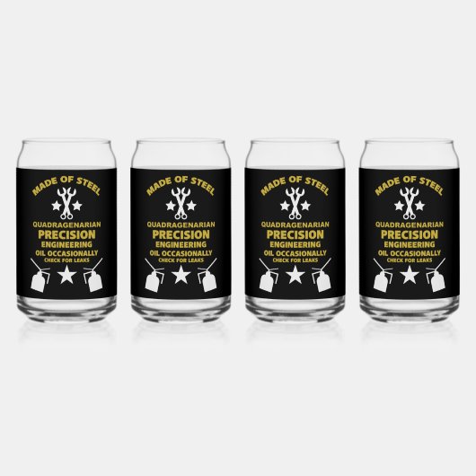 Quadragenarische verjaardag blikvorm glas (Voorkant)