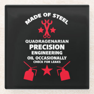 Quadragenarische verjaardag glazen onderzetter