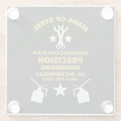 Quadragenarische verjaardag glazen onderzetter (Achterkant)