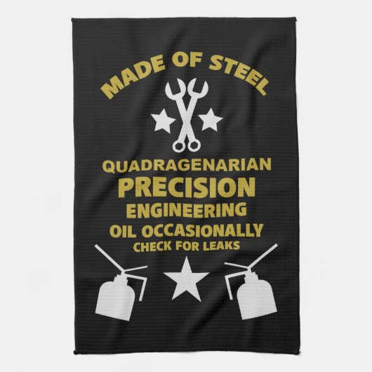 Quadragenarische verjaardag theedoek (Verticaal)