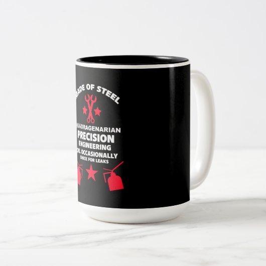 Quadragenarische verjaardag tweekleurige koffiemok (Voorkant rechts)