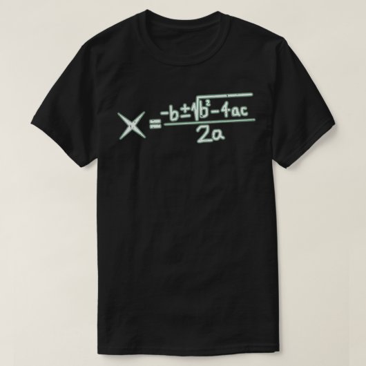 Quadratic Formula Algebra Wiskunde Lover Gift T-shirt (Design voorkant)