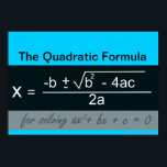 Quadratic Formula Math Poster<br><div class="desc">Quadratic Formula Math Poster.  For more math posters visit: www.zazzle.com/mathposters*</div>