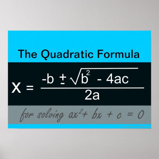Quadratic Formula Math Poster (Voorkant)