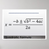 Quadratische Formule Wiskunde Poster (Voorkant)