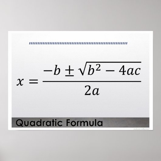 Quadratische Formule Wiskunde Poster (Voorkant)