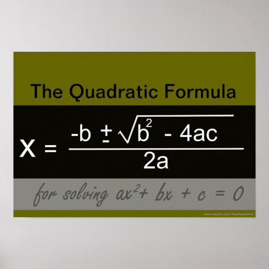 Quadratische Formule Wiskunde Poster (Voorkant)