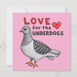 Quadratische Karte "Love For The Underdogs" Kaart