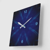 Quadratische Wanduhr in Blau Vierkante Klok (Hoek)