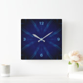 Quadratische Wanduhr in Blau Vierkante Klok (Huis)