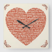  Quadratische Wanduhr LOVE Vierkante Klok (Voorkant)