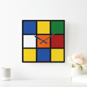 Quadratische Wanduhr mit kubistischem Muster Vierkante Klok (Huis)