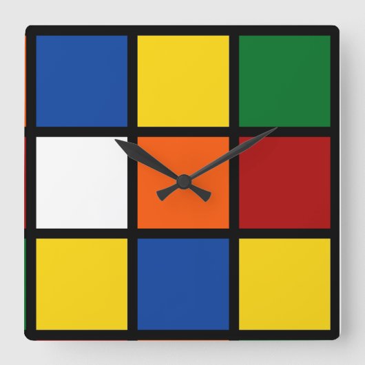 Quadratische Wanduhr mit kubistischem Muster Vierkante Klok (Voorkant)