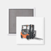 Quadratischer Kühlschrankmagnet mit Gabelstapler Magneet (Voorkant / Achterkant)