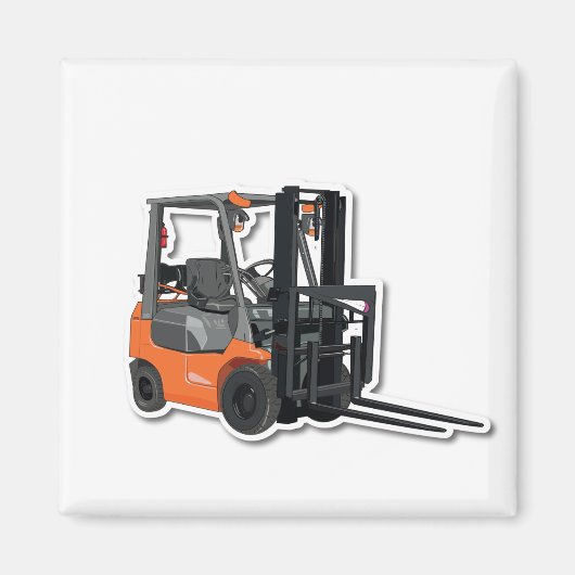 Quadratischer Kühlschrankmagnet mit Gabelstapler Magneet (Voorkant)