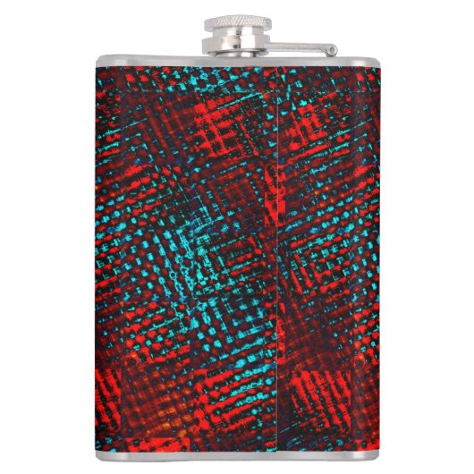 Quadriculados riscados de cor azul claro, vermel heupfles (Achterkant)