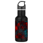 Quadriculados riscados em azul claro e vermel ho. waterfles  (Voorkant)