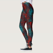 Quadriculados riscados em vermel azul claro. leggings (Links)