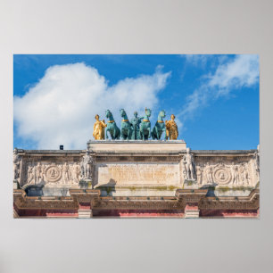 Quadriga op Arc de Triomphe du Carrousel - Parijs Poster