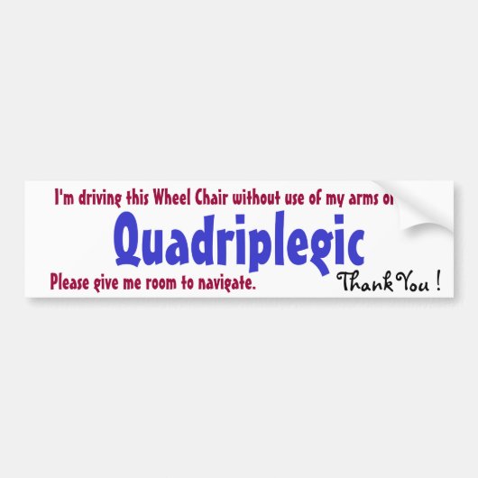 quadriplegisch bewustzijn bumpersticker (Voorkant)