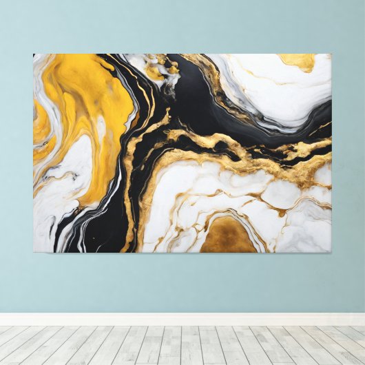 Quadro Abstrato amarelo, cinza e preto em Canvas (Insitu (Houten vloer))