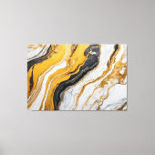 Quadro Abstrato amarelo, preto, branco em Canvas (Voorkant)
