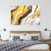 Quadro Abstrato amarelo, preto, branco em Canvas (Insitu (Slaapkamer))