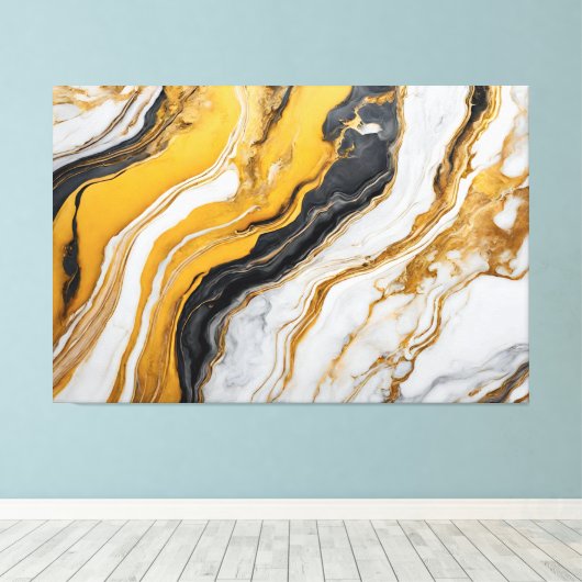 Quadro Abstrato amarelo, preto, branco em Canvas (Insitu (Houten vloer))