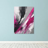 Quadro abstrato, bege, magenta, preto, cinza e bra canvas afdruk (Insitu (Houten vloer))