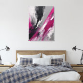 Quadro abstrato, bege, magenta, preto, cinza e bra canvas afdruk (Insitu (Slaapkamer))