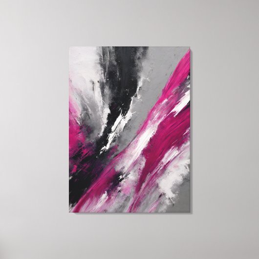 Quadro abstrato, bege, magenta, preto, cinza e bra canvas afdruk (Voorkant)