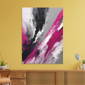 Quadro abstrato, bege, magenta, preto, cinza e bra canvas afdruk (Insitu (Woonkamer))