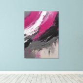 Quadro abstrato, bege, magenta, preto, cinza e bra canvas afdruk (Insitu (Houten vloer))
