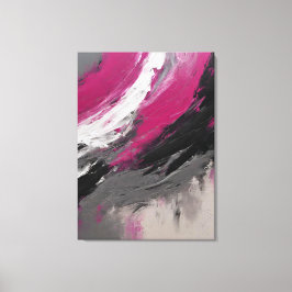 Quadro abstrato, bege, magenta, preto, cinza e bra canvas afdruk