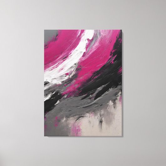 Quadro abstrato, bege, magenta, preto, cinza e bra canvas afdruk (Voorkant)