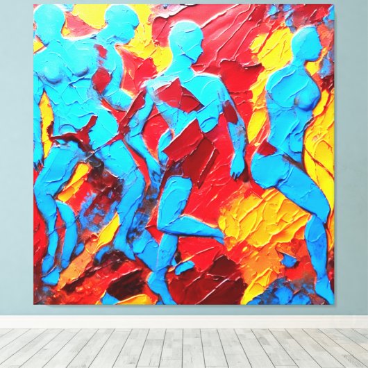 Quadro Abstrato em Canvas A Reconstrução Humana (Insitu (Houten vloer))