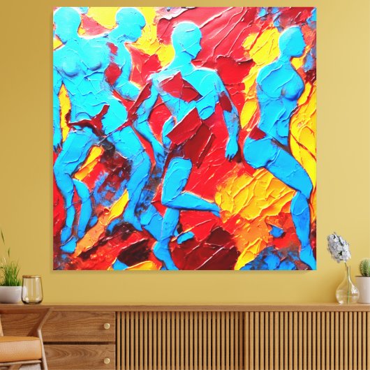 Quadro Abstrato em Canvas A Reconstrução Humana Afdruk (Insitu (Woonkamer))